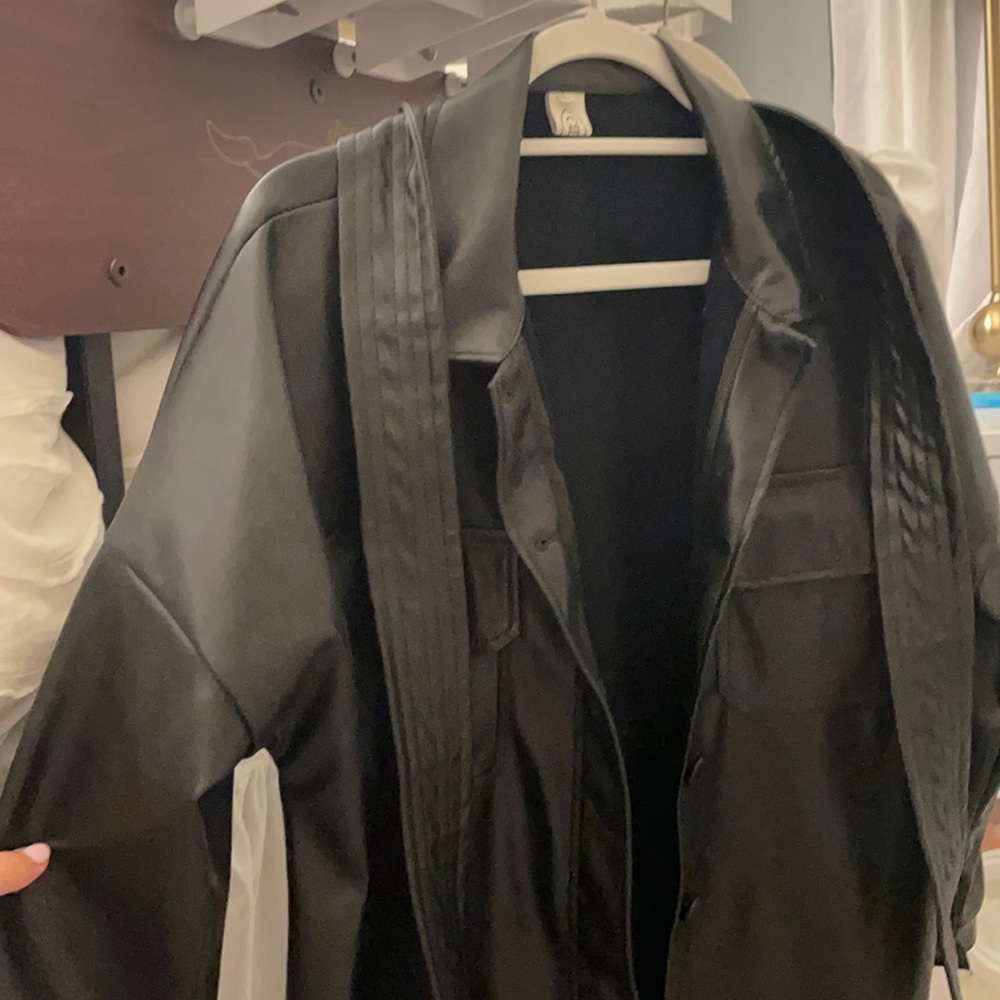 SHOP CIDER Belted Oversized Leather Shacket